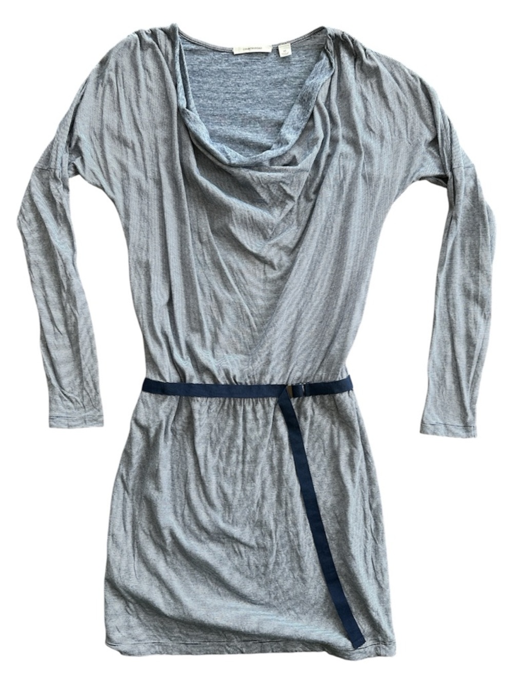 Country Road Navy White Long-Sleeve Dress Tie Waist Lined